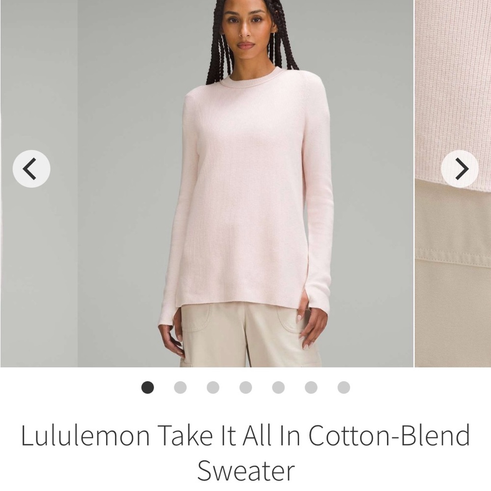 Lululemon Take It All In cotton blend sweater